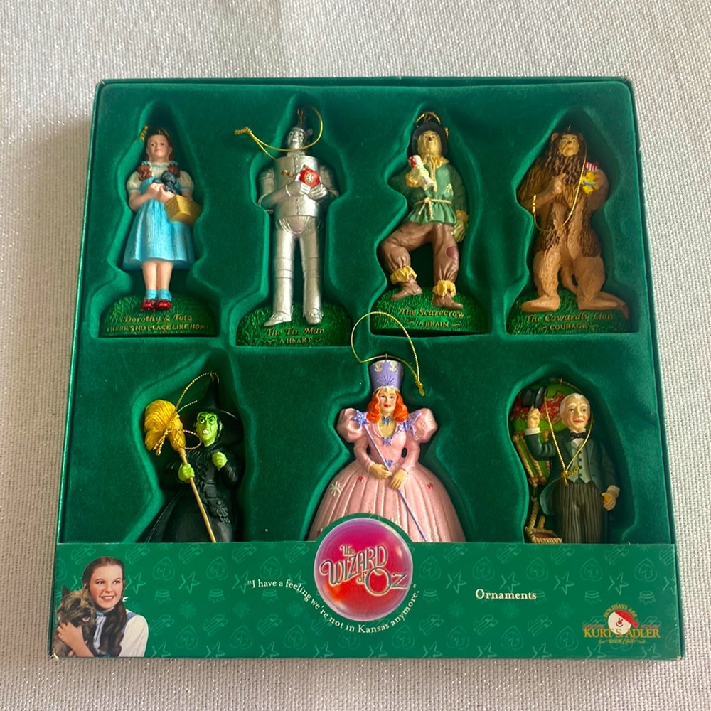Wizard of Oz 7 piece Kurt Adler Set in original box rare collectible ornaments